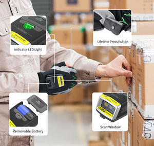 Lecteur de codes-barres monté sur gant, mains libres, Bluetooth HID SPP 1D 2D QR avec moteur Zebra SE4107 pour entrepôt, e-commerce, logistique - Product Image 6
