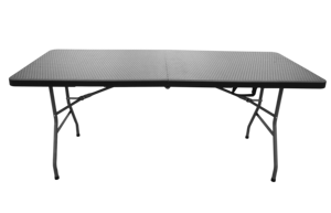 Mesas plegables de plástico redondas y rectangulares para banquetes 6 pies 8 pies plegables en media mesa con diseño de ratán Mesa plegable de plástico - Product Image 3