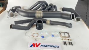 Collecteur turbo à double scroll MATCHWAY en céramique cuite, 3 mm d'épaisseur, SS304 T4, pour <span class=keywords><strong>BMW</strong></span> Gen1 B58 avec tuyau de descente et tuyau de suralimentation - Product Image 4