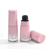 6ml gradiente Rosa vacío corto grasa brillo de labios tubos largos Mini con varita grande de cepillo aplicador de punta diseño de logotipo personalizado