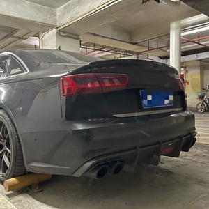 Sợi Carbon Phía Sau Khuếch Tán Lip Spoiler Cho Audi C7.5 A6 Sline S6 2016-2018 K Phong Cách Xe Bumper Guard - Product Image 6