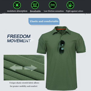Maglietta da uomo con attrezzatura tattica per <span class=keywords><strong>Trekking</strong></span> all'aria aperta per scuola camicia verde personalizzata da viaggio manica corta Casual - Product Image 6