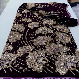 Tissus en dentelle perlée à sequins du Nigeria – Dentelle douce de haute qualité pour robes de mariée nigérianes et tenues de soirée - Product Image 1