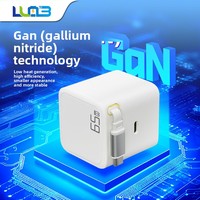 Chargeur GaN 65W avec câble magnétique rétractable, port Type-C intégré, protection ignifuge pour la charge de téléphones