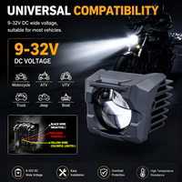 Phare auxiliaire de moto JHS Hi-Lo Beam double blanc-jaune avec ligne de coupure nette, projecteur Bi-LED pour moto tout-terrain