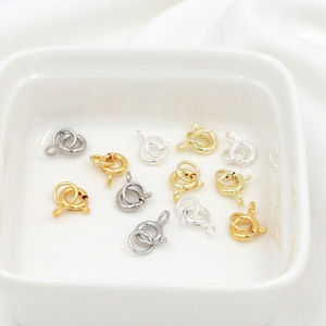 Conector de joyería con cierre de resorte de oro de 18k para pulseras y collares, accesorios DIY, fornituras metálicas chapadas, opciones en oro blanco de 14k y plata. - Product Image 2
