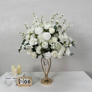 Bolas de Flores de Seda Hechas a Mano Realistas y Personalizadas, Rosas Artificiales, Centros de Mesa de Paniculata, Decoración para Mesa de Boda, Tamaños al por Mayor para el Hogar - Product Image 1