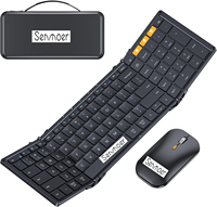 Clavier et souris pliables, combo clavier-souris pliables pleine taille pour les voyages d'affaires, kit clavier portable