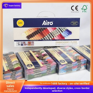 <span class=keywords><strong>Fil</strong></span> à <span class=keywords><strong>broder</strong></span> en polyester Airo en gros direct usine, boîte cadeau 500 couleurs, accessoires de broderie couleur <span class=keywords><strong>DMC</strong></span>, couture à la main - Product Image 2