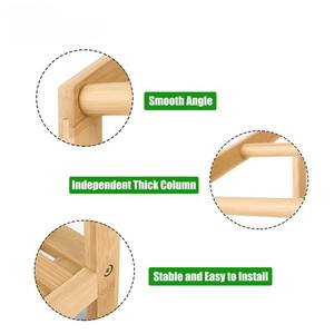 Toallero de Bambú de 3 Barras, Organizador de Almacenamiento, Estante para Baño y Sala de Estar - Product Image 5