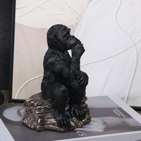 Statue de gorille réfléchissant en résine SWAITE – Figurine décorative de luxe pour table de salon, artisanat