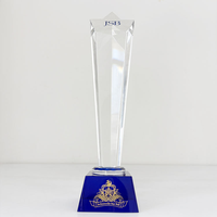 Personnalisable Star Crystal Glass Awards avec base bleue