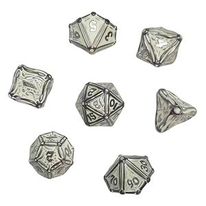 Polyhedral Zinc Alloy Dice Set 7-Piece Durable Party and <b>Entertainment</b> Theme Adult Board Game Dice with Customizable - Product Image 5