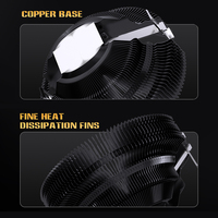 Ventilateur de refroidissement CPU Lovingcool silencieux en forme d'OVNI, ventilateur d'ordinateur à LED RVB changeant de couleur pour processeur PC