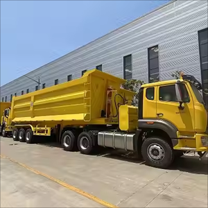Camion à benne basculante en forme de U, semi-remorque hydraulique à essieux arrière en acier, capacité de 60 à 80 tonnes pour le transport de sable, de pierre et de céréales - Product Image 5