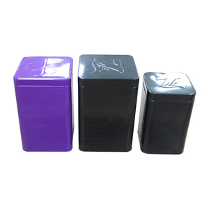 Bán buôn tùy chỉnh vuông tin <span class=keywords><strong>container</strong></span> đen cấp thực phẩm cho cà phê thiếc vuông hộp tinplate kim loại - Product Image 4