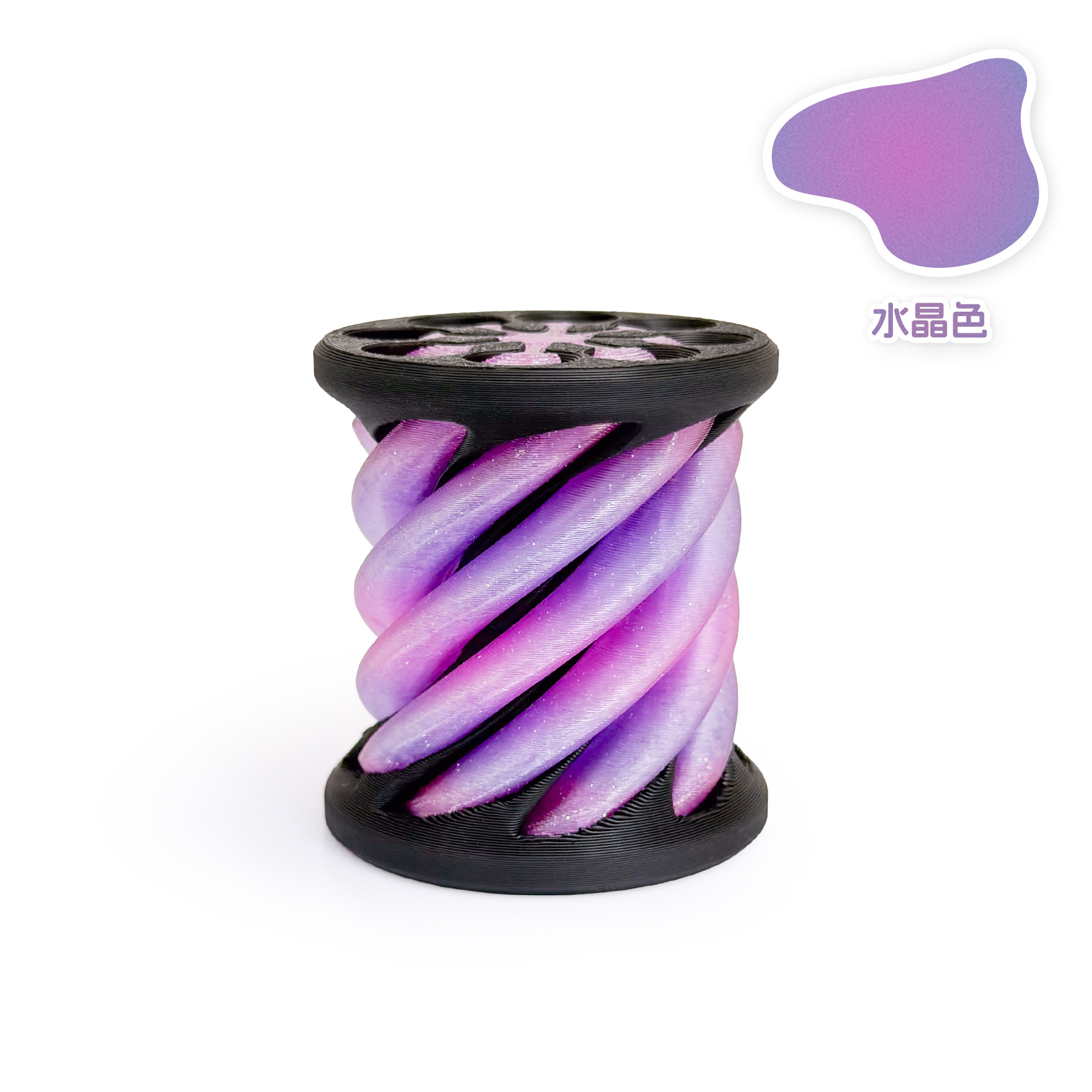 cylindrique-noir-cristal couleur-niveaux de couleur aléatoires