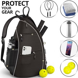 Free Sample Pickleball Bag-Adjustable Pickleball,Tennis,Racketball Sling Bag-Pickleball Backpack with <b>Water</b> <b>Bottle</b> <b>Holder</b> - Product Image 3