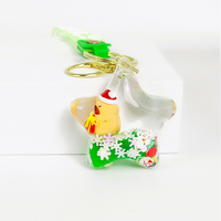 Porte-clés en acrylique Capybara de Noël, impression UV, couleur personnalisée, liquide flottant, sable mouvant, paillettes, cadeau festif