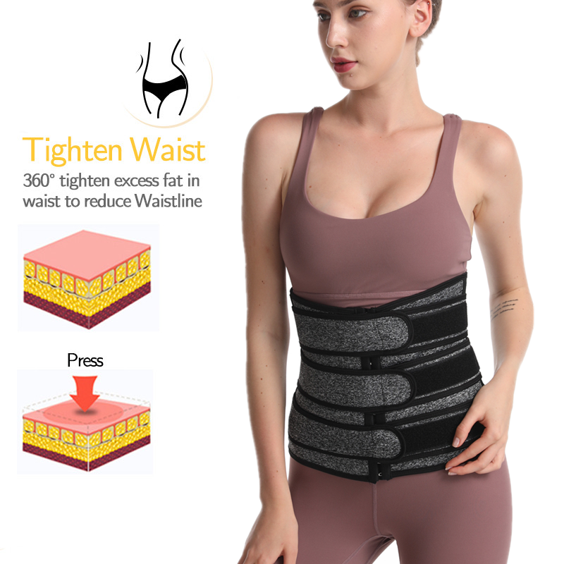 Dropshipping Custom Abdomen Control Latex 3 Strap Waist Trainer Belt Slimming Waist Trimmer