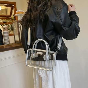 Bolso Bandolera Transparente de PVC para Mujer, con Asa Superior, Cierre de Cremallera, Ideal para Trabajos y Fiestas, Primavera-Verano - Product Image 5