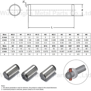 Spring Pins Dowel Pin DIN7 M6 M8 Misumi Standard Solid Spring Pins Stainless Steel 304 Dowel Pin