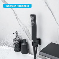 Robinet de douche cascade noir en laiton à succès avec vanne de commande encastrée pour lavabo et baignoire