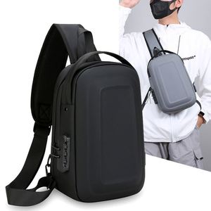 Sac banane de sport pour homme en PU avec motif ceinture et fermeture éclair – Style universitaire tendance - Product Image 6