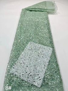 Tessuto in Pizzo con Perline e Paillettes, Tessuto in Pizzo Francese con Perline - Product Image 4