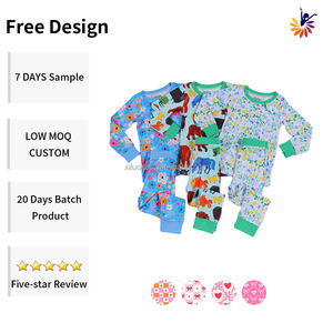 Ensemble pyjama en bambou pour enfants certifié CPC Impression personnalisée et logo Bas quantité minimale de commande Vêtements de nuit sûrs pour enfants - Product Image 2