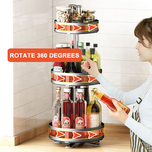 Moderno Portaspezie Girevole Multifunzione a 1/2/3 Ripiani Regolabile in <span class=keywords><strong>Acciaio</strong></span> al Carbonio per <span class=keywords><strong>Cucina</strong></span> - Product Image 2