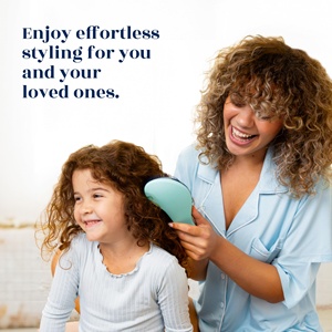Custom Logo Ionic Gentle Detangler Brush Natural Curly Straight Hair Styling Tool for Adults <b>Kids</b> Toddlers for Wet Dry Hair - Product Image 4