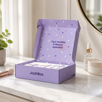 Boîte d'expédition personnalisée imprimée recto-verso en carton ondulé lavande pour coffret cadeau cosmétique et beauté en abonnement