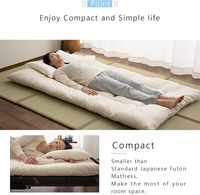 Colchón Futón Japonés Compacto y Plegable para Tatami, 95 x 195 cm (Blanco), Hecho en China, Colchón de Algodón para Suelo