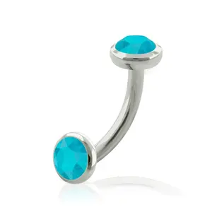 G23 titanio opale colore multiplo galleggiante Piercing all'ombelico anello di pancia Labret Piercing Stud Piercing Titanium Jeweley
