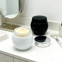 Contenants cosmétiques vides en verre sphériques de forme ronde avec logo personnalisé, 30g, 50g, 100g, rechargeables, avec récipient intérieur