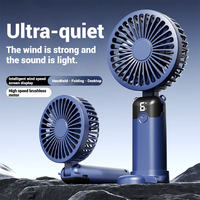 Ventilateur portable multifonctionnel avec support de téléphone, cadeau promotionnel pour entreprise, 1200 mAh, 6 vitesses, moteur sans balais 10000 tr/min