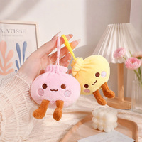 Porte-clés en peluche 10 cm, mini pendentif boulette de raviolis, porte-clés en peluche pain vapeur, accessoires de sac cadeau, breloques, porte-clés mascotte