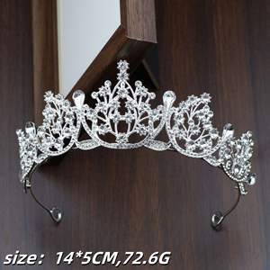 クイーンクラウンラインストーンプリンセスティアラブライダルウェディングバースデープロムページェントコスプレパーティー用ヘッドバンド - Product Image 2
