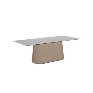 Tavolo da pranzo in vetro temperato con <span class=keywords><strong>Base</strong></span> in legno per sala da pranzo con sedia da pranzo - Product Image 2