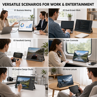 Moniteur de jeu portable 13 pouces 2K QHD 60Hz IPS avec USB-C, double haut-parleur, rétroéclairage LED, temps de réponse de 25 ms, support pour ordinateur portable, PC, téléphone