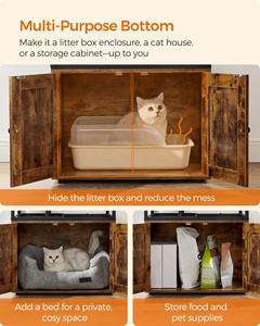 <span class=keywords><strong>Feandrea</strong></span> Vente en gros Maison pour chat 3 en 1 style bois Meuble arbre à chat Tour Condo avec poteaux à gratter et enclos pour litière - Product Image 5