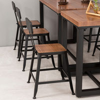 Juego de Mesa y Sillas de Comedor Modernas de Madera y Metal para Restaurantes, Bares, Cafeterías, Hoteles, Uso en Exteriores - Venta al por Mayor
