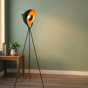 Modern Tripod <b>Floor</b> Lamp Black Metal Adjustable Standing Light Home Decoration Freestanding Design - Product Image 1