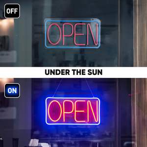 16,5/20/23-дюймовый Регулируемый переключатель ультра яркий светодиодный открытый знак DC12V штекер для бизнес-витрины ресторана бар кафе, открытая неоновая вывеска - Product Image 2