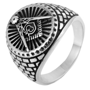 yunnique Fengying Men's <b>Titanium</b> Steel Freemasonry <b>Ring</b> Geometric Design Everyday Wear Jewelry FY213018 - Product Image 5