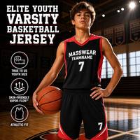 Ensemble de maillots de basket-ball personnalisés pour garçons, impression sublimée, maillot en mesh respirant pour les équipes de jeunes garçons, club sportif d'école primaire