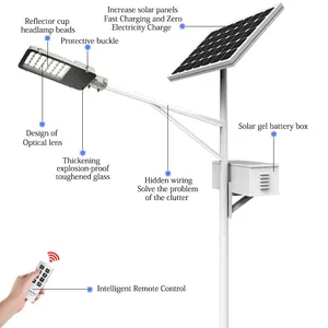 Luz solar de rua 150w com divisão/integrada, lâmpada de rua, para áreas externas