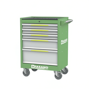 Fasano Tools 5 Drawer Rolling Tool Cabinet Green Metal <b>Workbench</b> Storage Cart for <b>Garage</b> Workshop Use - Product Image 2