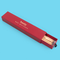 Boîte cadeau rigide de haute qualité, boîtes d'allumettes rouges pour mariage, tiroir personnalisé avec allumettes longues, pelliculage mat et gaufrage